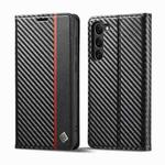 For Samsung Galaxy S23 5G LC.IMEEKE Carbon Fiber PU + TPU Horizontal Flip Leather Phone Case(Vertical Black)