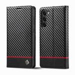 For Samsung Galaxy S23 5G LC.IMEEKE Carbon Fiber PU + TPU Horizontal Flip Leather Phone Case(Horizontal Black)