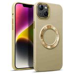 For iPhone 13 Pro MagSafe Imitation Liquid Silicone Phone Case(Gold)