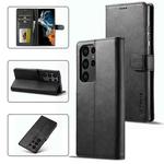 For Samsung Galaxy S23 Ultra 5G LC.IMEEKE Calf Texture Horizontal Flip Leather Phone Case(Black)