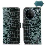 For vivo X90 Crocodile Top Layer Cowhide Leather Phone Case(Green)