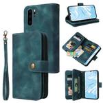 For Huawei P30 Pro Multifunctional Card Slot Zipper Wallet Leather Phone Case(Blue)