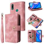 For Huawei P Smart Z Multifunctional Card Slot Zipper Wallet Leather Phone Case(Rose Gold)