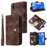 For Huawei P Smart Z Multifunctional Card Slot Zipper Wallet Leather Phone Case(Brown)