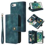 For iPhone 6s Plus / 6 Plus Multifunctional Card Slot Zipper Wallet Leather Phone Case(Blue)