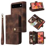 For Google Pixel 6 Multifunctional Card Slot Zipper Wallet Leather Phone Case(Brown)