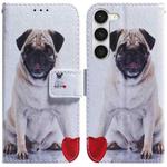 For Samsung Galaxy S23 5G Coloured Drawing Flip Leather Phone Case(Pug)