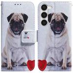 For Samsung Galaxy S23+ 5G Coloured Drawing Flip Leather Phone Case(Pug)