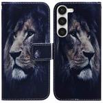 For Samsung Galaxy S23+ 5G Coloured Drawing Flip Leather Phone Case(Lion)