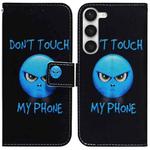 For Samsung Galaxy S23+ 5G Coloured Drawing Flip Leather Phone Case(Anger)