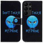 For Samsung Galaxy S23 Ultra 5G Coloured Drawing Flip Leather Phone Case(Anger)