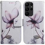 For Samsung Galaxy S23 Ultra 5G Coloured Drawing Flip Leather Phone Case(Magnolia)