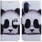 For Huawei nova Y70 Plus Coloured Drawing Flip Leather Phone Case(Panda)