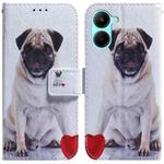 For Realme C33 Coloured Drawing Flip Leather Phone Case(Pug)