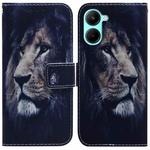 For Realme C33 Coloured Drawing Flip Leather Phone Case(Lion)