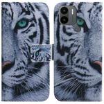 For Xiaomi Redmi A1+ Coloured Drawing Flip Leather Phone Case(Tiger)