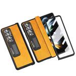 For Samsung Galaxy Z Fold4 Napa Texture All-inclusive Phone Case(Yellow)