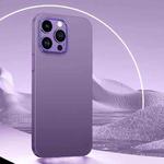 For iPhone 14 Plus Rhombus Metal Lens Skin Frosted Phone Case(Dark Purple)