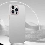 For iPhone 13 Pro Max Rhombus Metal Lens Skin Frosted Phone Case(White)