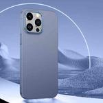 For iPhone 13 Pro Max Rhombus Metal Lens Skin Frosted Phone Case(Sierra Blue)