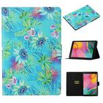 For Galaxy Tab A 8.0 (2019) T290 / T295 Coloured Drawing Pattern Horizontal Flip Leather Case with Holder & Card Slot(Flowers)