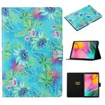 For Galaxy Tab A 10.1 (2019) T515 / T510 Coloured Drawing Pattern Horizontal Flip Leather Case with Holder & Card Slot(Flowers)