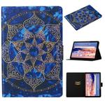 For Huawei MediaPad T5 Coloured Drawing Pattern Horizontal Flip Leather Case with Holder & Card Slot(Blue Mandala)