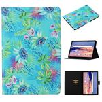 For Huawei MediaPad T5 Coloured Drawing Pattern Horizontal Flip Leather Case with Holder & Card Slot(Flowers)