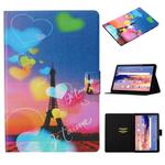 For Huawei MediaPad T5 Coloured Drawing Pattern Horizontal Flip Leather Case with Holder & Card Slot(Romantic Tower)