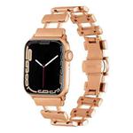 Hollow Stainless Steel Watch Band For Apple Watch Ultra 49mm / Series 8&7 45mm / SE 2&6&SE&5&4 44mm(Rose Gold)