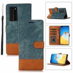 For Huawei P40 Pro Splicing Leather Phone Case(Green)
