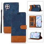 For Huawei P40 Lite / Nova 6 SE Splicing Leather Phone Case(Dark Blue)