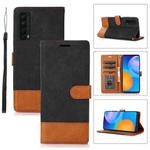 For Huawei P Smart 2021 Splicing Leather Phone Case(Black)