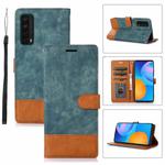 For Huawei P Smart 2021 Splicing Leather Phone Case(Green)