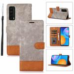 For Huawei P Smart 2021 Splicing Leather Phone Case(Grey)