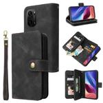 For Xiaomi Redmi K40 / Poco F3 Multifunctional Card Slot Zipper Wallet Leather Phone Case(Black)