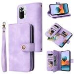 For Xiaomi Redmi Note 10 Pro 4G Multifunctional Card Slot Zipper Wallet Leather Phone Case(Purple)