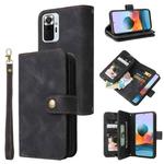 For Xiaomi Redmi Note 10 Pro 4G Multifunctional Card Slot Zipper Wallet Leather Phone Case(Black)