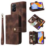 For Xiaomi Redmi Note 11 Pro Global Multifunctional Card Slot Zipper Wallet Leather Phone Case(Brown)