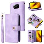 For Xiaomi Poco X3 NFC Multifunctional Card Slot Zipper Wallet Leather Phone Case(Purple)