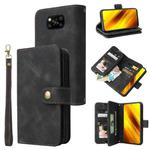 For Xiaomi Poco X3 NFC Multifunctional Card Slot Zipper Wallet Leather Phone Case(Black)