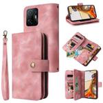 For Xiaomi 11T / 11T Pro Multifunctional Card Slot Zipper Wallet Leather Phone Case(Rose Gold)