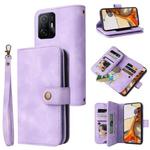 For Xiaomi 11T / 11T Pro Multifunctional Card Slot Zipper Wallet Leather Phone Case(Purple)