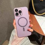 For iPhone 13 MagSafe Magnetic Transparent PC + Glass Lens Film All-inclusive Phone Case(Purple)