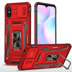 For Xiaomi Redmi 9A Armor PC + TPU Camera Shield Phone Case(Red)