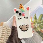 For iPhone 11 Pro Max Unicorn Shockproof Silicone Phone Case(White)