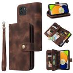 For Samsung Galaxy A03 EU Version Multifunctional Card Slot Zipper Wallet Leather Phone Case(Brown)