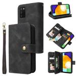 For Samsung Galaxy A03s EU Version Multifunctional Card Slot Zipper Wallet Leather Phone Case(Black)