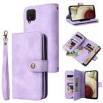 For Samsung Galaxy A12 / M12 Multifunctional Card Slot Zipper Wallet Leather Phone Case(Purple)