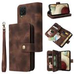 For Samsung Galaxy A22 4G Multifunctional Card Slot Zipper Wallet Leather Phone Case(Brown)